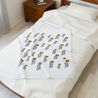Load image into Gallery viewer, Velveteen Plush Blanket - Cozy Orange Blossom Coffee Logo Soft Throw
