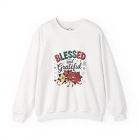 Load image into Gallery viewer, Blessed and Grateful Sweatshirt | Cozy Holiday Crewneck | Unisex Gift | Fall Decor | Thanksgiving Apparel | Christmas Comfort
