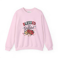 Load image into Gallery viewer, Blessed and Grateful Sweatshirt | Cozy Holiday Crewneck | Unisex Gift | Fall Decor | Thanksgiving Apparel | Christmas Comfort
