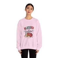 Load image into Gallery viewer, Blessed and Grateful Sweatshirt | Cozy Holiday Crewneck | Unisex Gift | Fall Decor | Thanksgiving Apparel | Christmas Comfort
