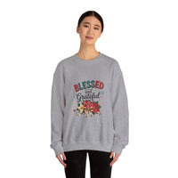 Load image into Gallery viewer, Blessed and Grateful Sweatshirt | Cozy Holiday Crewneck | Unisex Gift | Fall Decor | Thanksgiving Apparel | Christmas Comfort
