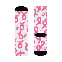Load image into Gallery viewer, Breast Cancer Awareness Cushioned Crew Socks | Supportive Socks for Hope, Charity Events, Gift for Her, Comfortable Wear, Fundraising [...]
