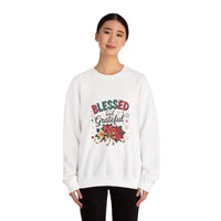 Load image into Gallery viewer, Blessed and Grateful Sweatshirt | Cozy Holiday Crewneck | Unisex Gift | Fall Decor | Thanksgiving Apparel | Christmas Comfort
